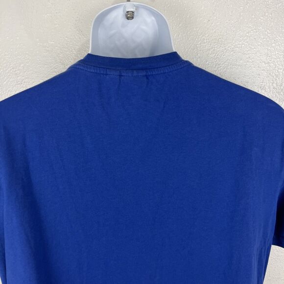 BOSS Hugo Boss Shirt Men Large Blue Short Sleeve Slim Fit Solid Spellout Tee - Picture 9 of 11